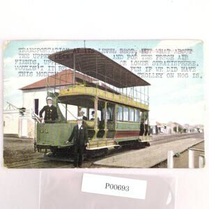 Double Deck Car Coronado Tent City California 1900s Postcard CA Typed Front